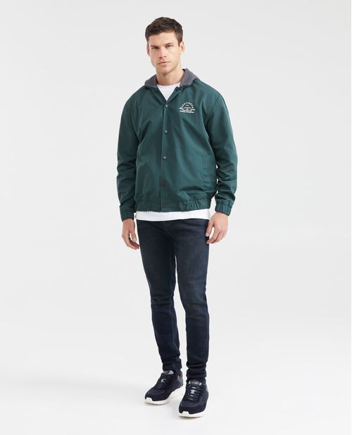 Chaqueta Tipo Bomber con Capucha Removible para Hombre