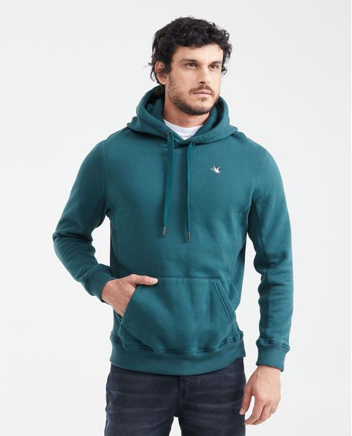 Buzo Cerrado con Capucha y Bloques de Color para Hombre