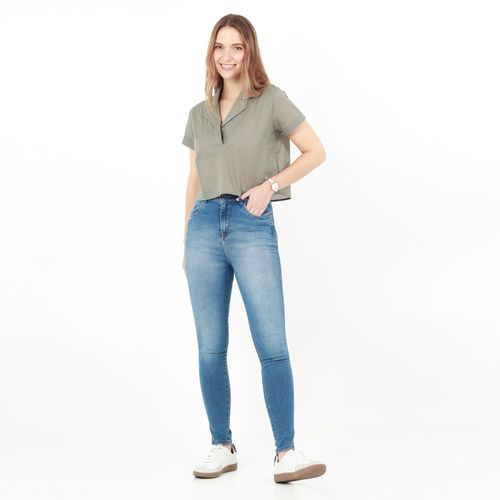 Jean Ilussion Tiro Medio Bota Skinny