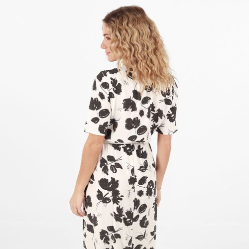 Vestido Cuello V Manga Corta