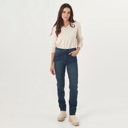 Jean Diva Tiro Medio Bota Recta