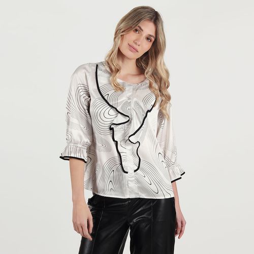 Blusa cuello redondo manga 3cuartos
