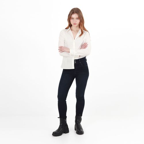 Blusa Cuello Camisero Manga Larga