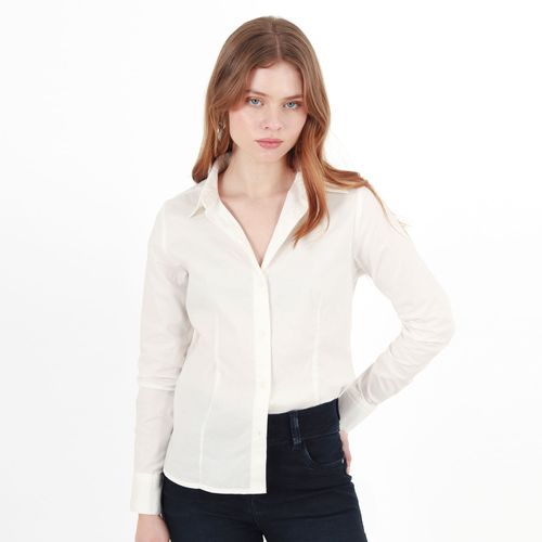 Blusa Cuello Camisero Manga Larga