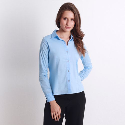 Blusa Cuello Camisero Manga Larga