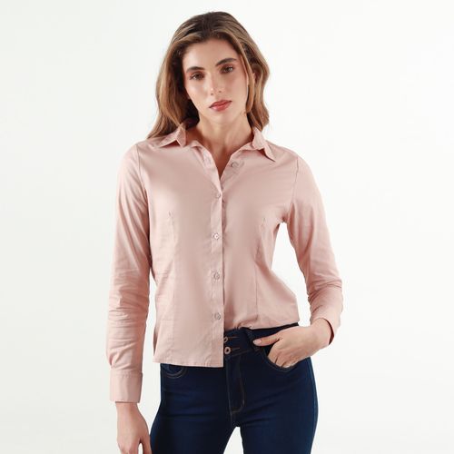 Blusa Cuello Camisero Manga Larga