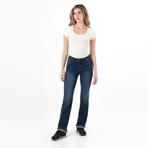 Jean Tiro Medio Bota Flare