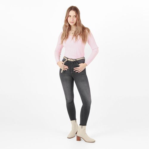 Jean Ilussion Tiro Medio Bota Skinny