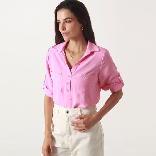 Blusa Cuello Camisero Manga 3cuartos