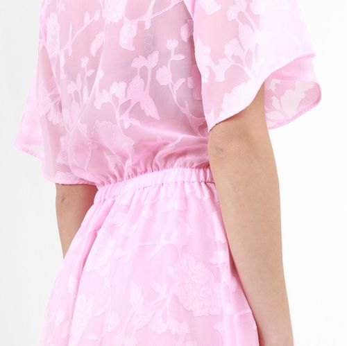 Vestido Cuello V Manga Corta
