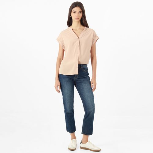 Blusa Cuello V Neru Manga Corta