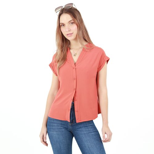 Blusa Cuello V Neru Manga Corta