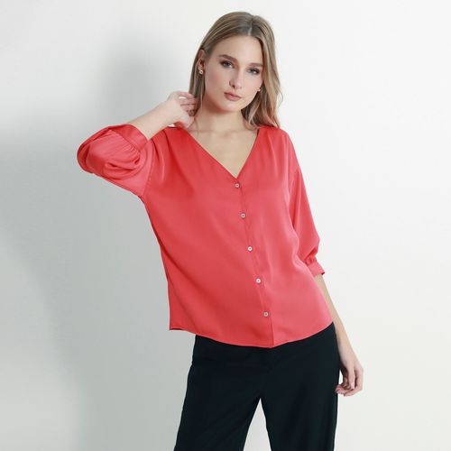 Blusa Cuello V Manga 3cuartos