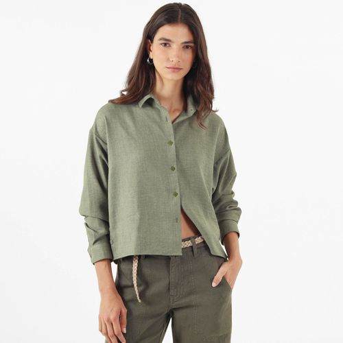 Blusa Cuello Camisero Manga Larga