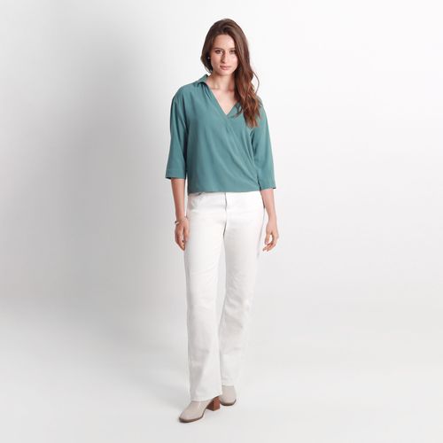 Blusa Cuello V Manga 3Cuartos