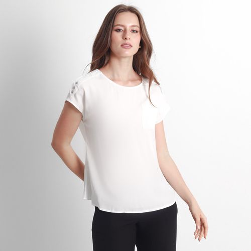 Blusa Cuello Redondo Manga Corta