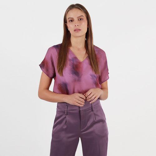 Blusa cuello v manga corta