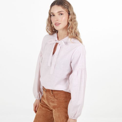 Camisa Cuello V Manga Larga