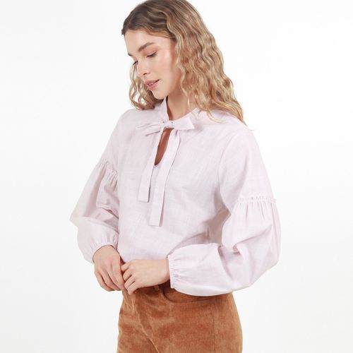 Camisa Cuello V Manga Larga