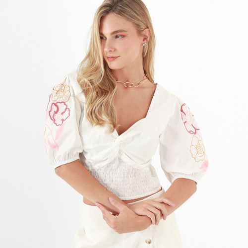 Blusa Cuello Corazon Manga 3cuartos