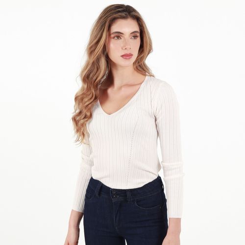 Sweater Cuello V Manga Larga