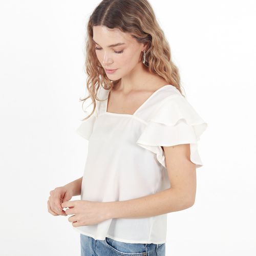 Blusa Cuello U Manga Bolero