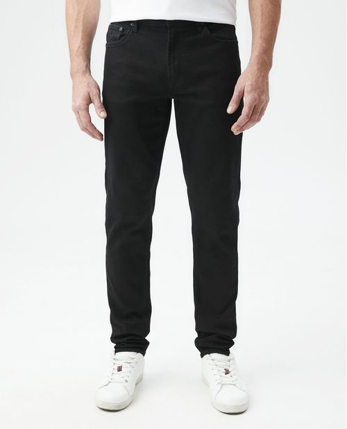 Jean de Hombre Straight Fit, Morrison, Bota Slim - Negro Mate
