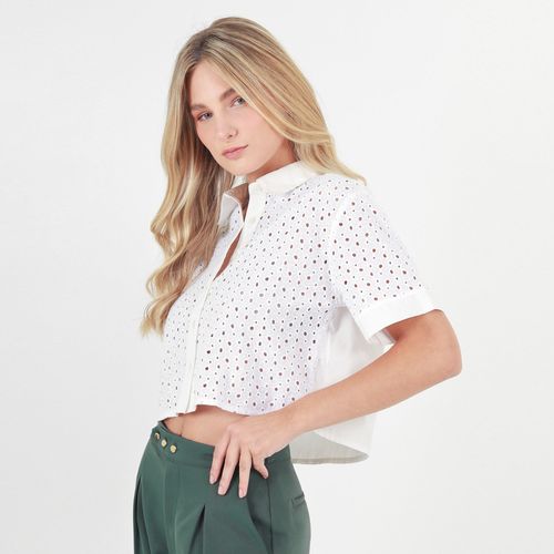 Blusa Cuello Camisero Manga Corta