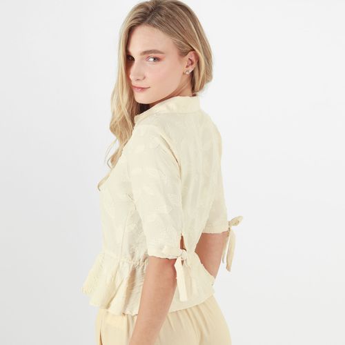 Blusa Cuello V Manga 3cuartos