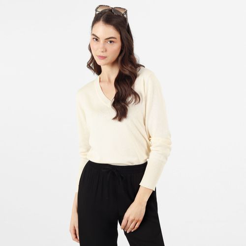 Sweater Cuello V Manga Larga