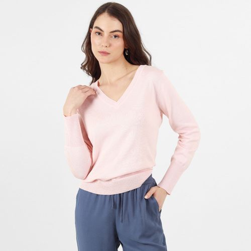 Sweater Cuello V Manga Larga