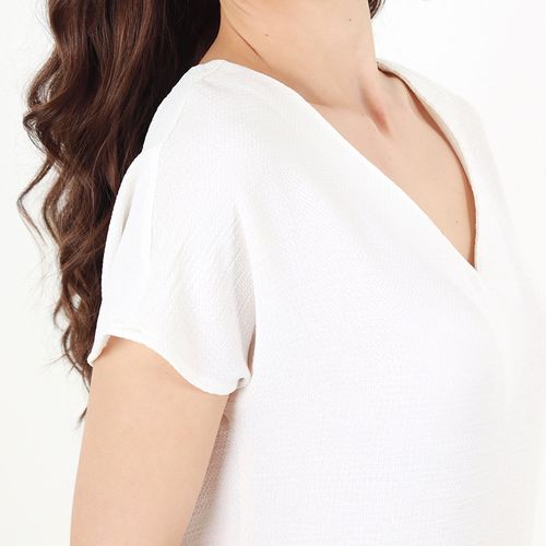 Blusa Cuello V Manga Corta