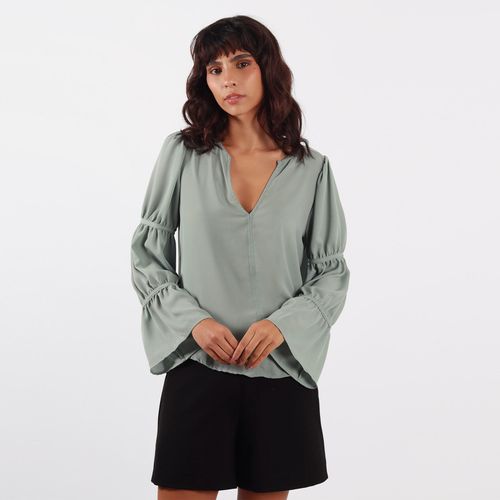 Blusa Cuello V Manga Larga