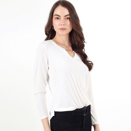 Camiseta Cuello V Manga Larga