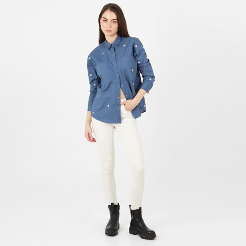 Blusa Cuello Camisero Manga Larga