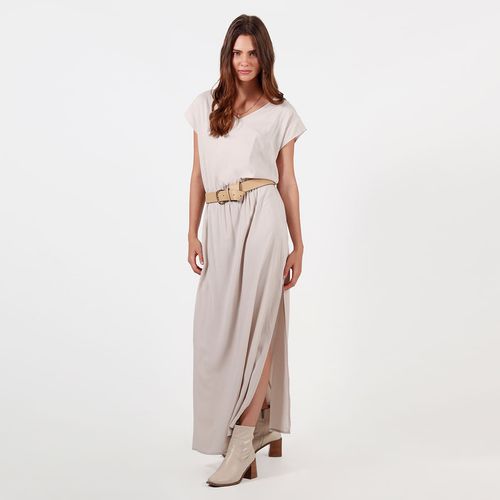 Vestido cuello v manga corta
