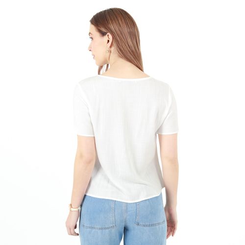 Blusa Cuello Redondo Manga Corta