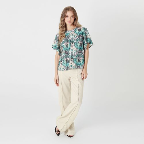 Blusa Cuello Redondo Manga Corta