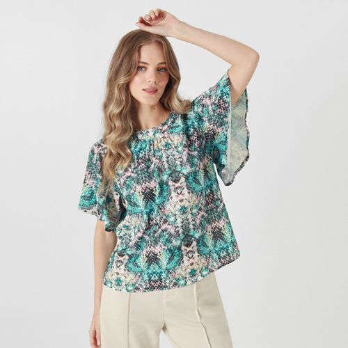 Blusa Cuello Redondo Manga Corta