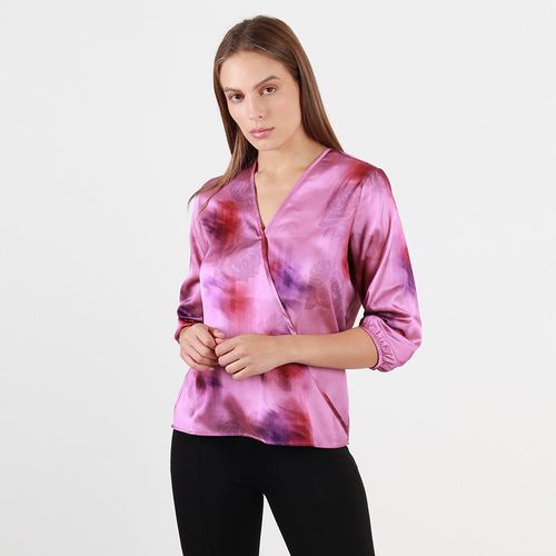 Blusa cuello V manga 3 cuartos