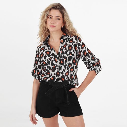 Blusa Cuello Camisero Manga 3cuartos