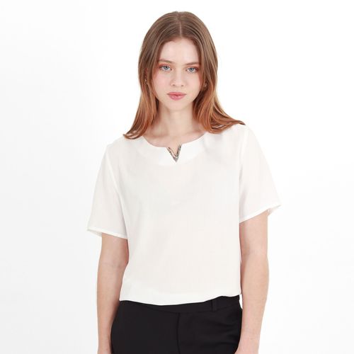 Blusa Cuello V Manga Corta