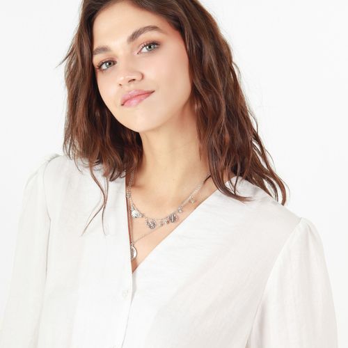 Blusa Cuello V Manga Al Codo