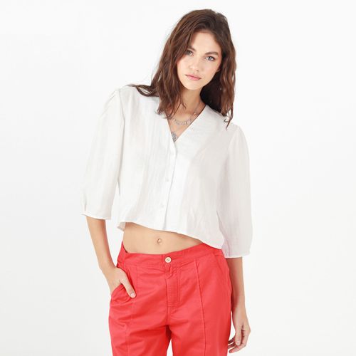Blusa Cuello V Manga Al Codo