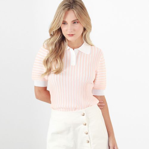 Sweater Cuello Solapa Manga Corta