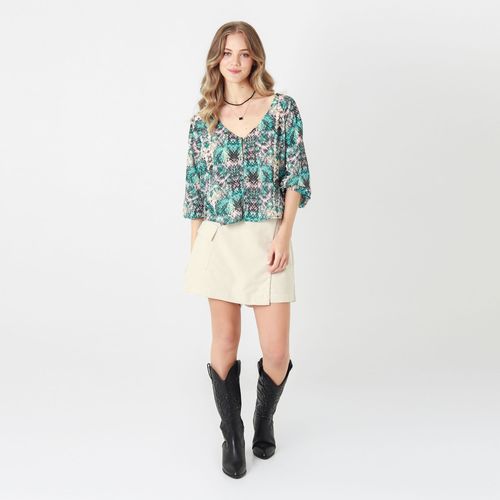 Blusa Cuello V Manga 3Cuartos