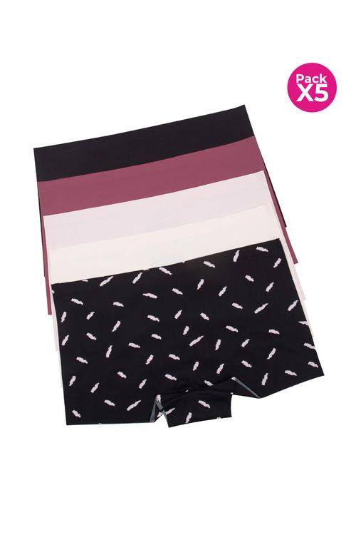 Panty bóxer en microfibra paquete x5
