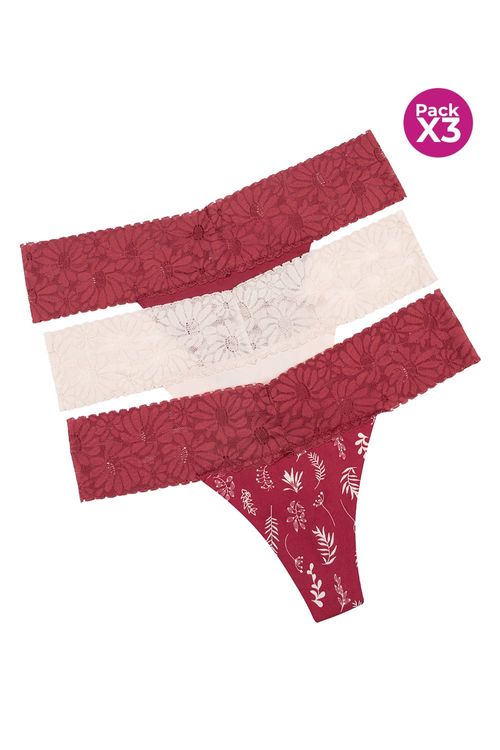 Panty tipo brasilera paquete x3 en algodón