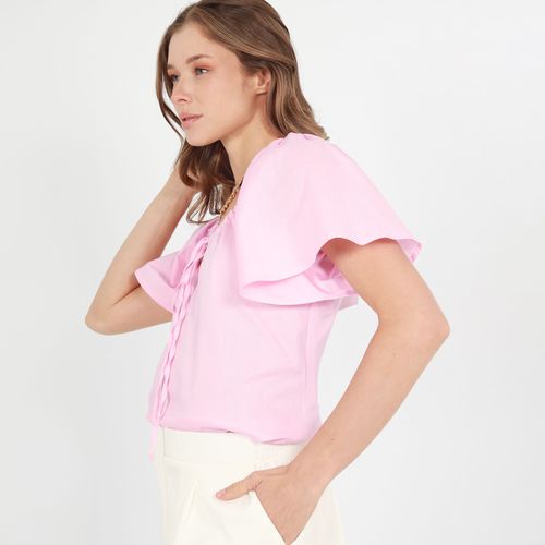 Blusa Cuello Ojal Manga Corta