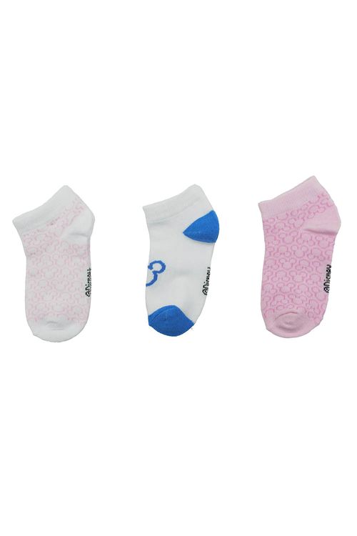 Paquetería x3 medias tipo talonera algodón niñas disney